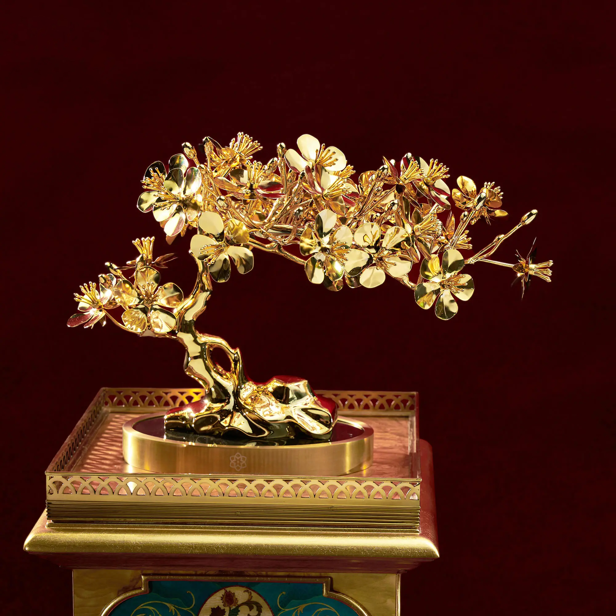 24K Gold Plated Five Blessings Golden Apricot Tree